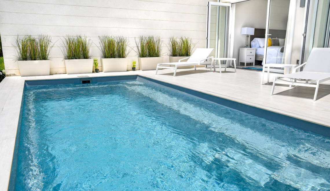 Fritidsbassenger Harmony 2,9×5–8 m, dybde 1,29–1,76 m